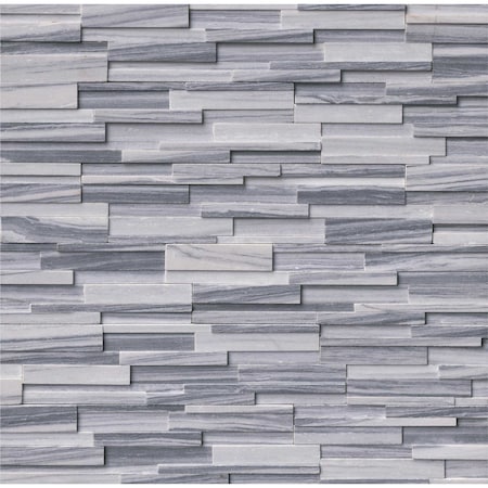 Msi Alaska Gray 3D Ledger Panel 6 In. X 24 In. Honed Marble Wall Tile, 6PK ZOR-PNL-0015
